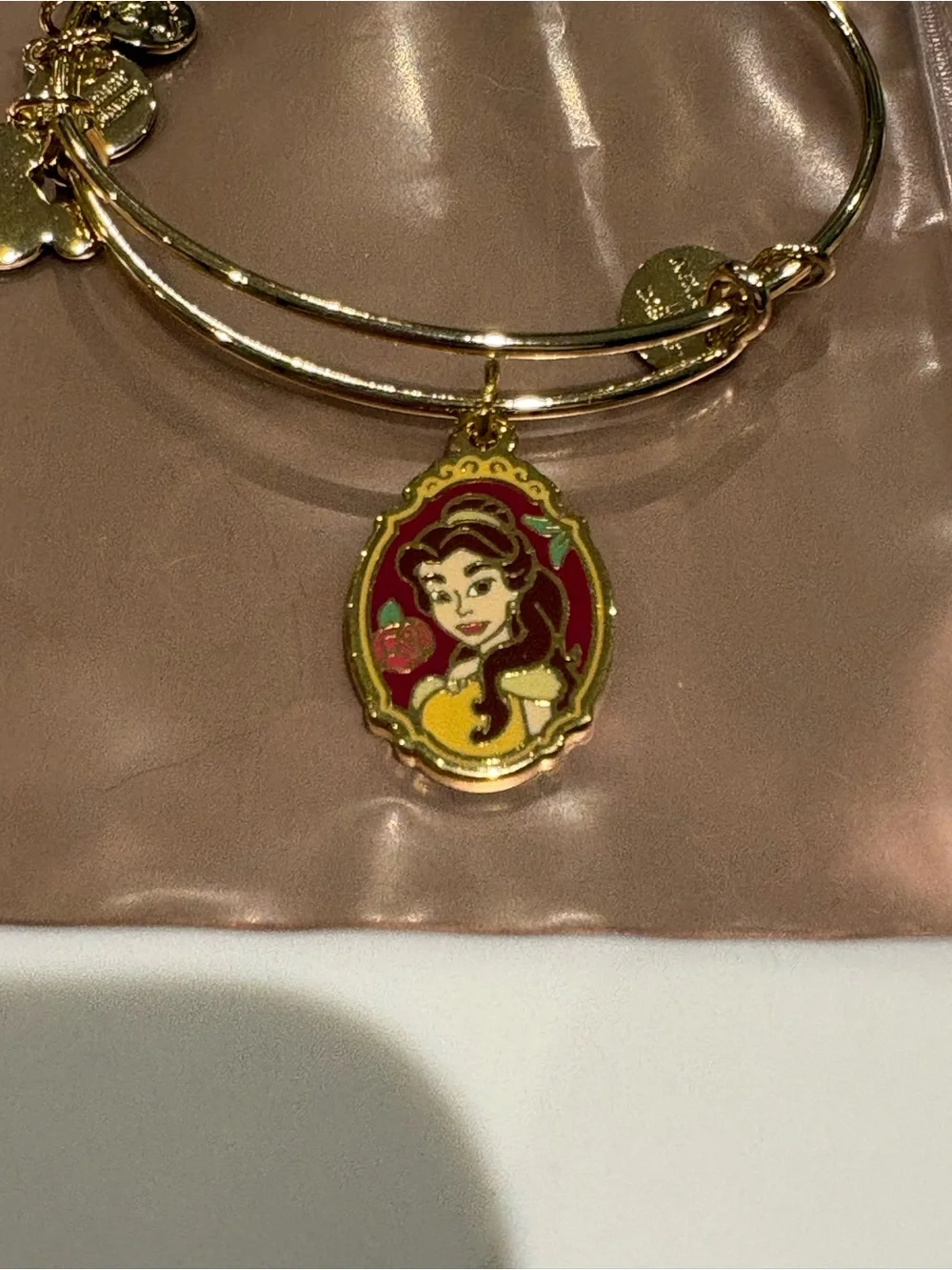 Disney Parks Alex and Ani Beauty & the Beast Belle Double Sided Charm Bangle